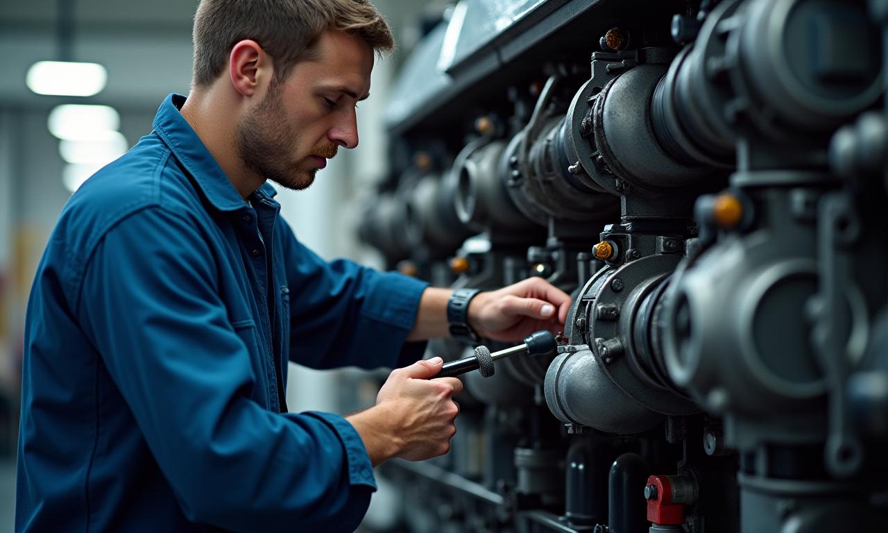 Hochqualifizierter Mechaniker bei der Motorreparatur